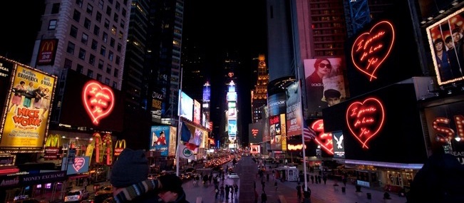 Sedition artworks displayed in Times Square